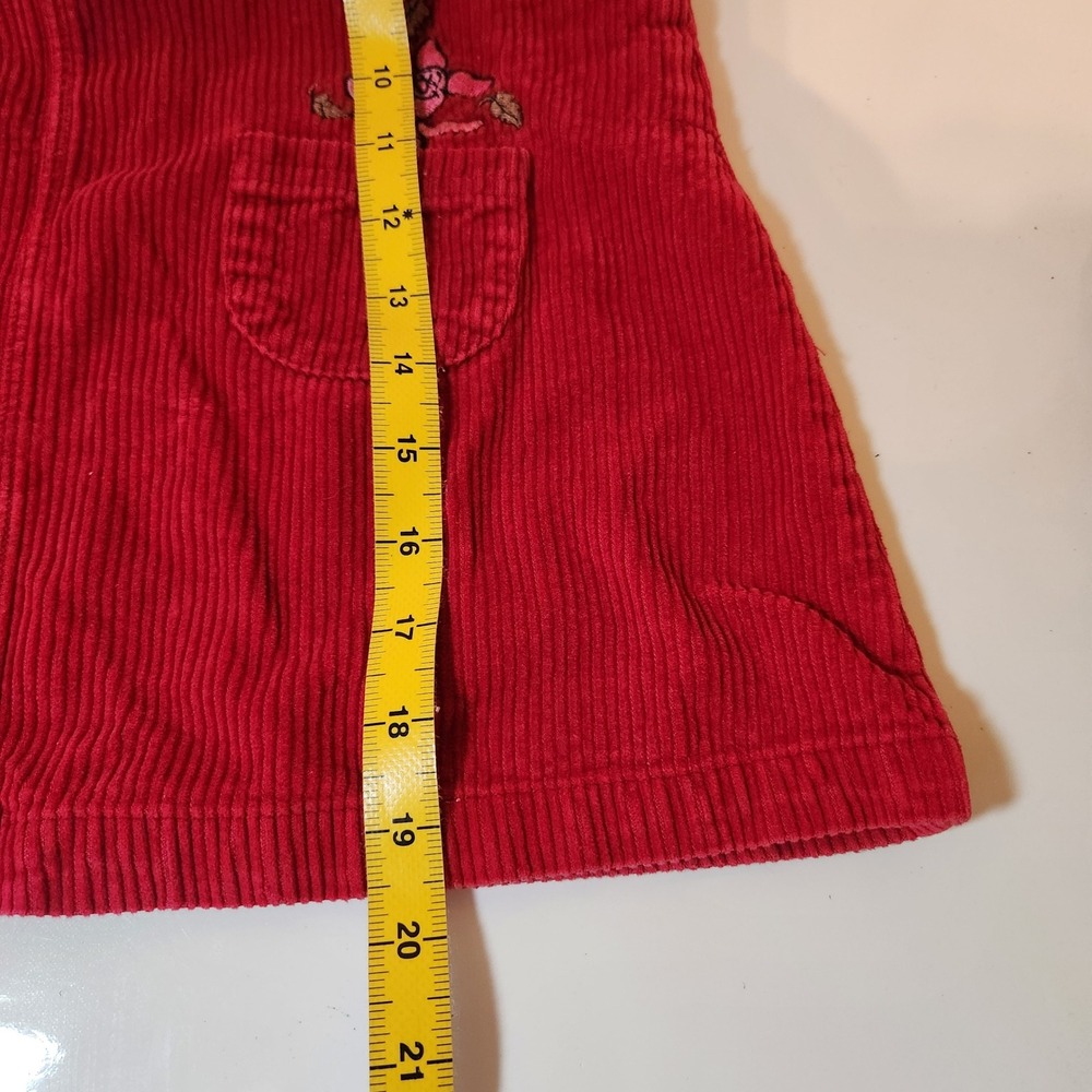 Disney Fall Winnie the Pooh Red Corduroy Jumper Dress Pooh & Piglet Toddler 3T - Picture 10 of 10